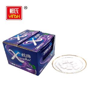 Factories Good Quality 1.5g Cool Grape Flavor  Chewing Gum with Spray Paint