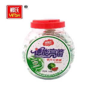 Professional manufacturer chewing gum candy bottle packing watermelon flavor chewing gums candies