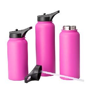 Stor Stainless Steel Thermos Stitch Palms 515ml Water Bottle Pink