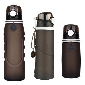 Custom New Style Foldable Shaker Bottles silicone folding water bottle Outdoor collapsible squeeze bottle
