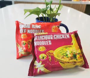 Get free sample 85G oem ramen noodle bag soup chicken beef vegetabke halal instant noodles