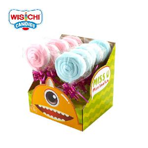 Free sample christmas mix two colors marshmallow lollipop  round   stick  marshmallow with fruit flavor lollipop