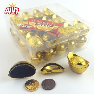 Gold Ingot plastic casing coin shape Sweet Chocolate Candy