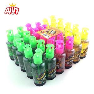 Top selling gas- jar  shape sour and sweet liquid spray candy