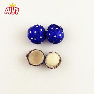 Peanut crushed chocolate wrapped in anhydrous cream bag packing chocolate ball