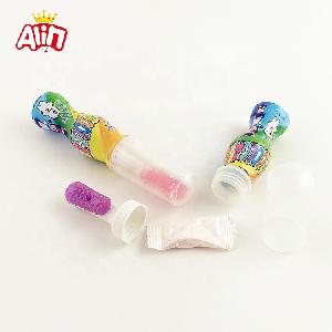 Toothbrush packing with a little bag sour fruity powdered sugar bristles shape hard candy