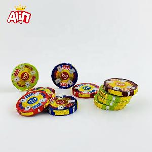 Game poker chips colorful gold coins solid chocolate