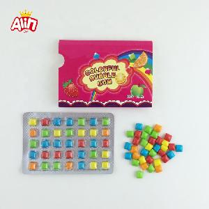  Sugar  coated mini cube colorful fruit bubble  gum 