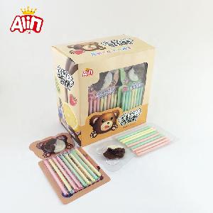 Interesting and lovely chocolate bear and colorful fruit CC stick