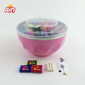 Practical instant noodle bowl with tattoo nutritious and delicious VC bubble gum
