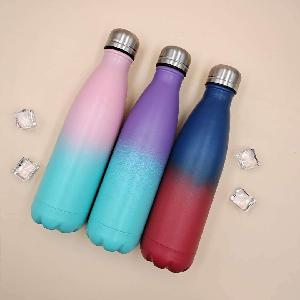  Custom  Logo Eco Friendly Double Wall Insulated Stainless Steel Vacuum Thermos Cola  Water  Bottle