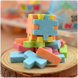 Casual snacks colorful building block hard candy press candy
