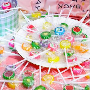 High quality pattern decoration lollipop handmade lollipop hard candy