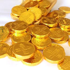 High quality gold coin shape sweet chocolate candy