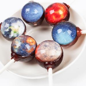 Delicious sweet starry pattern handmade lollipop for Christmas