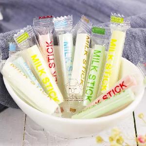 Fruit flavored sticks shape pressed tablets candies casual snacks