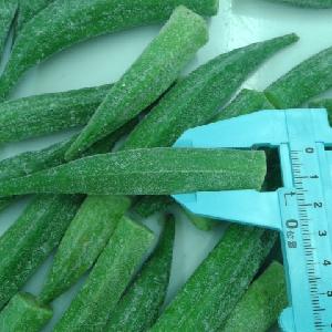 new crop frozen green okra cut
