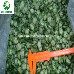 High quality best selling frozen IQF green whole diced cut okra