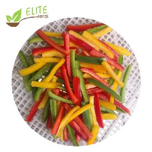 Sweet Pepper Strips Tricolour Green Red Yellow IQF