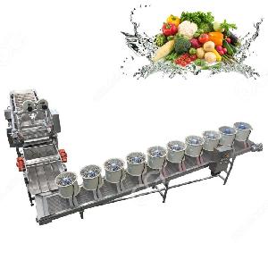 Industrial  Vegetable   Fruit  Washing Drying And  Cutting   Machin e