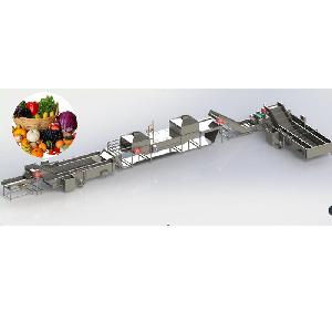 Equipment of fruit and vegetable processing, cleaning and cutting line