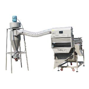 Magnetic vibration sieving equipment for removing stems and leaves of rapeseed
