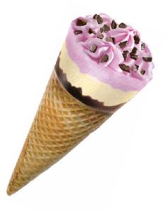 Ice cream MONACO Blueberry cheesecake, in a waffle sugar cone, paper wrap