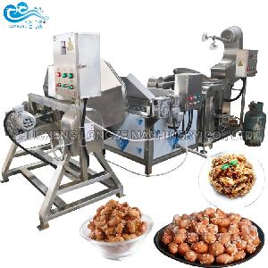 Industrial Honey Coated Pea nut  Cashew  Nut s Wal nut s Almond  Making  Roasting Frying Processing Coating