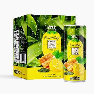 Box 4 Cans VINUT Premium Back tea & Honey Lemon Sparkling water