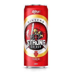 330ml canned Strong energy drink with strawberry flavor from RITA fruit juice