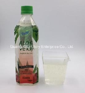 500ml Shiny Brand Pulpa Natural Pomegranate Sabor Bebida De Aloe Vera Drink with Con Cubitos De Aloe