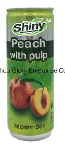 240ml OEM Natural Fruit Floating Peach Fruit Juice with Real Pulp
