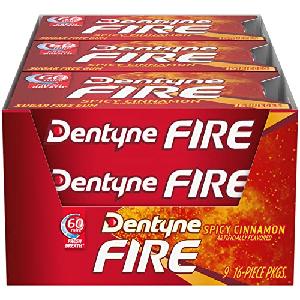 Dentyne Fire Spicy Cinnamon  Sugar   Free   Gum  Ball - 16 Count (Pack of 9)