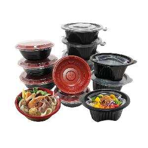 Disposable  plastic  microwavable takeaway round soup bowl with lid