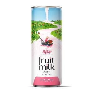 250ml Canned Strawberry Fruit milk healthy Drink from RITA