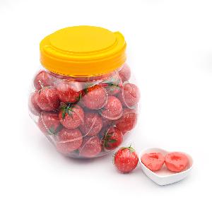 OEM Strawberry shape filled jam gummy candy