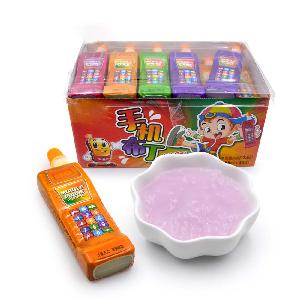 Mobile phone shape fruit flavor pudding toy candy for child