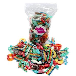 OEM colorful bulk sour powder belt strips licorice gummy candy