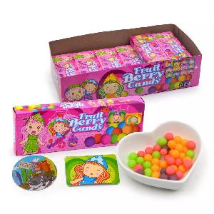 OEM rainbow halal jelly bean candy with plush toy card and sticker candy toys