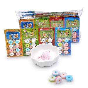 Whistle colorful tablet candy with popping candy
