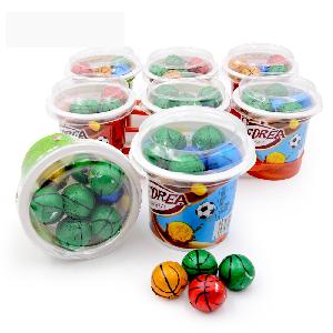 OEM halal colorful funny football shape chocolate candy and sweets