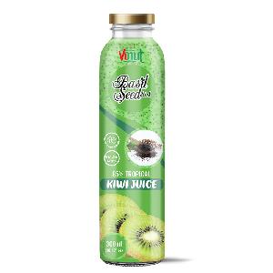 300ml Glass Bottle VINUT Basil seed drink with Tropical Kiwi Manufacturer Directory No Added sugar