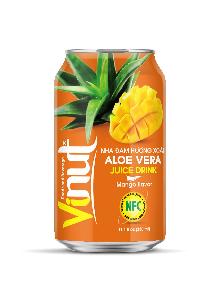 330ml can VINUT Aloe vera juice Drink Mango flavor Manufacturer Directory Fresh aloe from farm