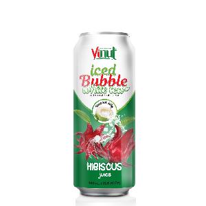 16.9 fl oz Vinut Iced Bubble Green Tea with Real fruit Juice ( Hibiscus Juice, Coconut Jelly)