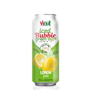 16.9 fl oz Vinut Iced Bubble Green Tea with Real fruit Juice ( Lemon Juice, Coconut Jelly)