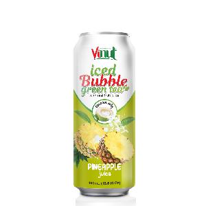 16.9 fl oz Vinut Iced Bubble Green Tea with Real fruit Juice ( Pineapple Juice, Coconut Jelly)