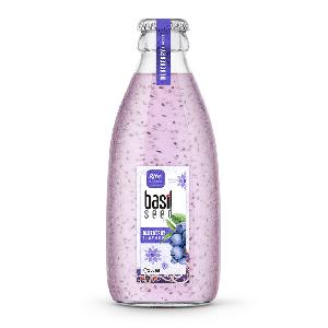  250ml   glass   bottle  Basil seed drink with fruit flavour from RITA beverage