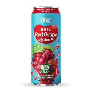 500ml Can VINUT 100% Fresh Red Grape juice Drink with Pulp Manufacturer Directory No Sugar Added