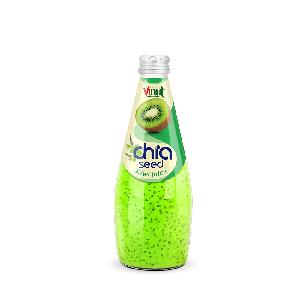 Best Price 290ml Glass bottle VINUT Chia seed drink with Kiwi Juice Custom Private Label
