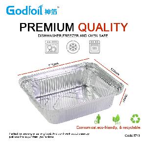 Rectanglar Aluminum Foil Container WR1713 Wrinkle Wall container